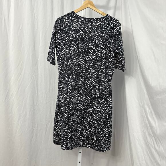 Title Nine Dress Medium Sayonara Cafe Sleeve Dots Black White - Picture 8 of 10
